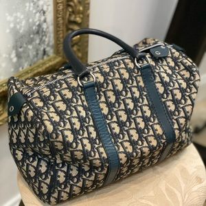 Christian Dior oblique vintage Boston Bag Navy